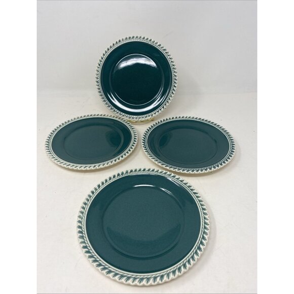 Harkerware Corinthian Teal Green 6” Bread Plates Set Of 4 - Picture 1 of 8